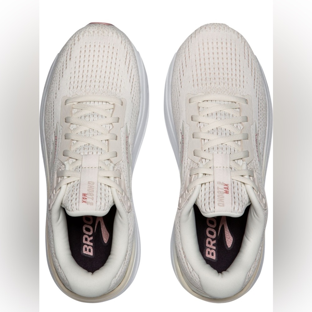 Brooks Women's Ghost Max 2 Running Sneakers Ivory Coconut Milk Zephyr Size 11 - Picture 2 of 7